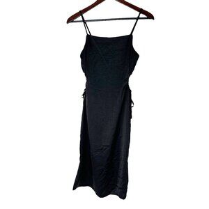 CHRISTIAN LACROIX Black Keyhole Satin Midi Dress Size‎ M - NWT